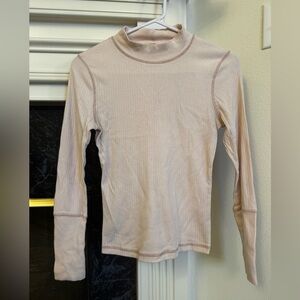 Light pink mock neck free people intimately long sleeve
